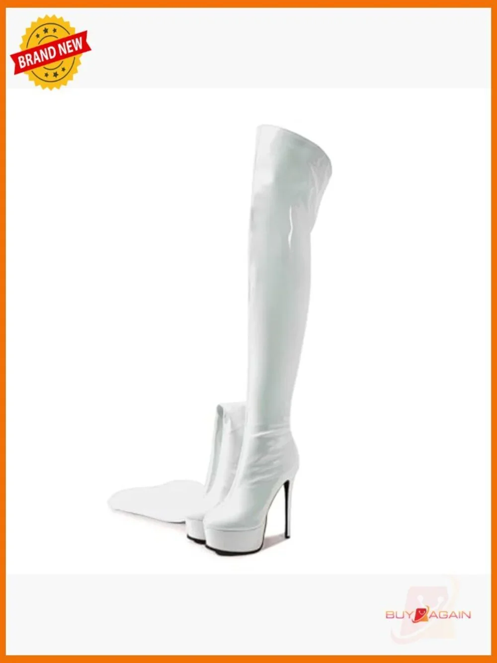 Over the Knee Thigh High Boots Stiletto Heel Platform Round Toe Zip Closure